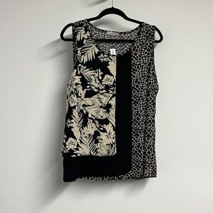 Dressbarn - Rod & Ali Layered Tank Top. New with tags. Black & Beige. Size XL.